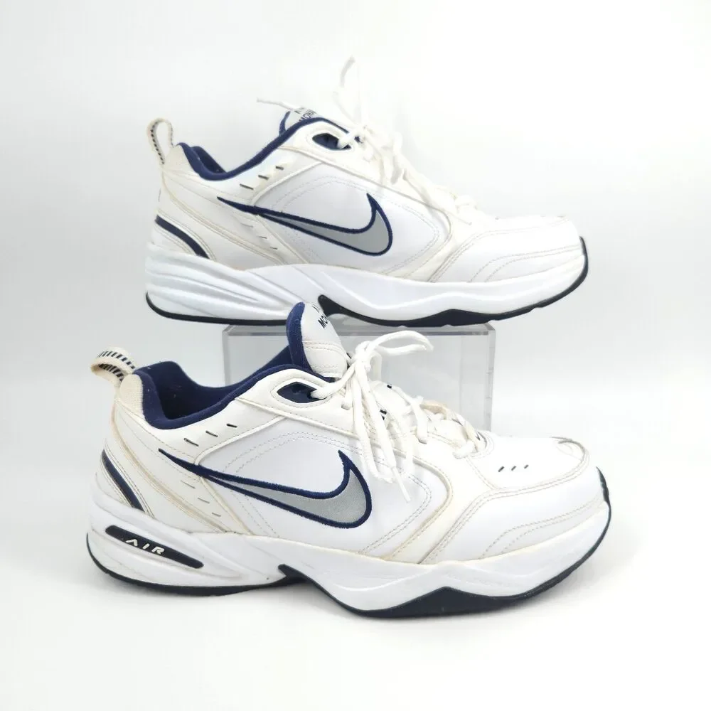 Nike Air Monarch IV Shoes Mens Size 12 White Blue Athletic Running